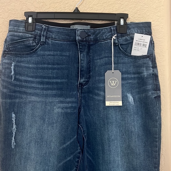 Wit & Wisdom Ab Solution Straight Leg Distressed Denim Jean - Picture 3 of 7